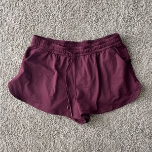 Burgundy lululemon shorts